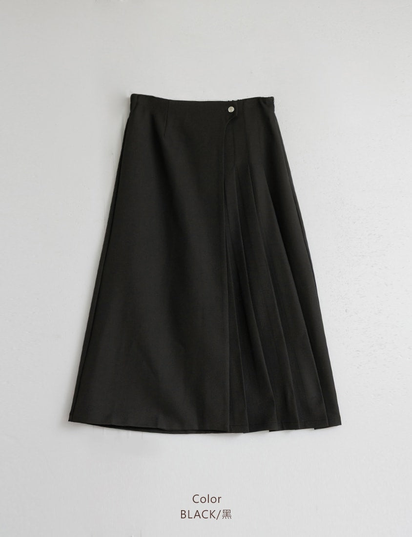 MISS. Asymmetric Pleated A-Line Plus Size Tailored Skirt