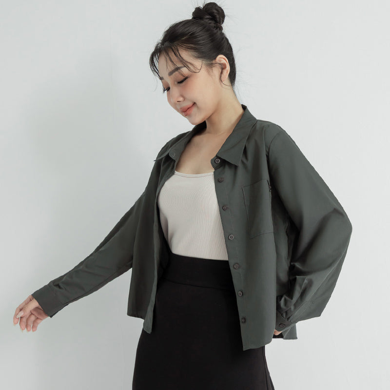 Instant Icy Cooling Cropped Sun Protection Plus Size Shirt