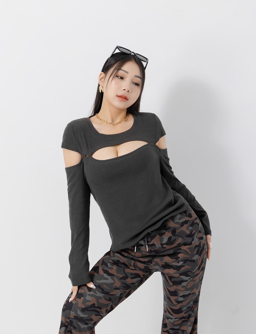 MUA! Cool Camo Drawstring Stitch Plus Size Flare Pants