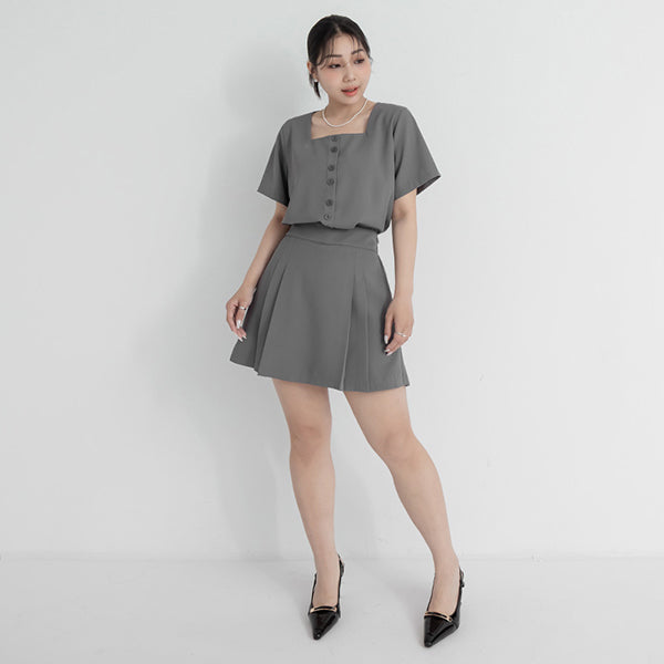 MISS. Elegant Wrinkle-Resistant Pleated Chiffon Plus Size Skirt