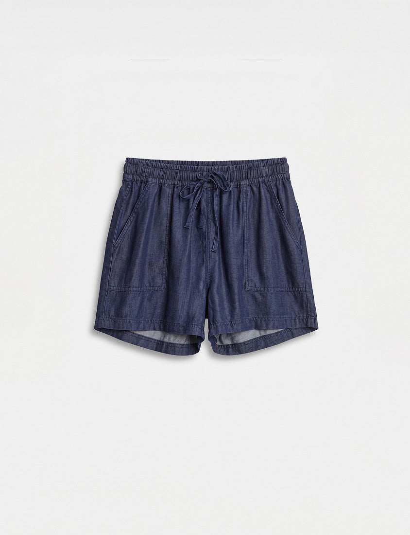 Cooling Soft Drawstring Plus Size Denim Shorts