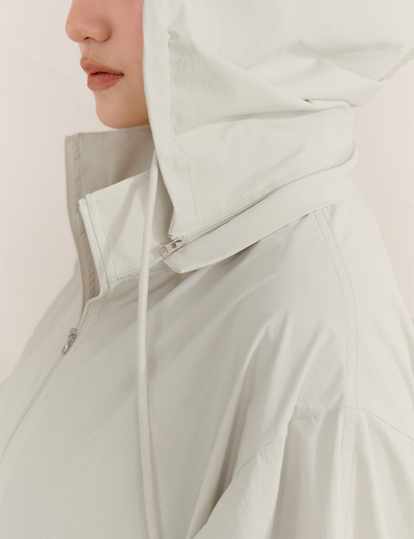 Instant Cooling UV-Protection Cropped Utility Hooded Plus Size Jacket