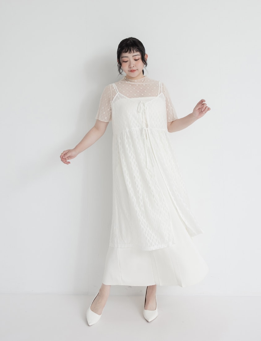 MISS. Slim Fit Tailored Pleated A-Line Plus Size Maxi Skirt
