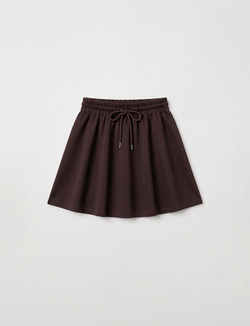 QQ Yogurt Touch Cotton Comfy A-Line Plus Size Mini Skirt