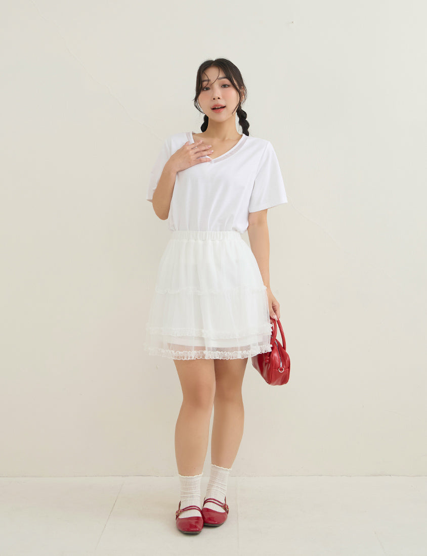 Silky Cool Sorona Mesh Panel Plus Size Tee