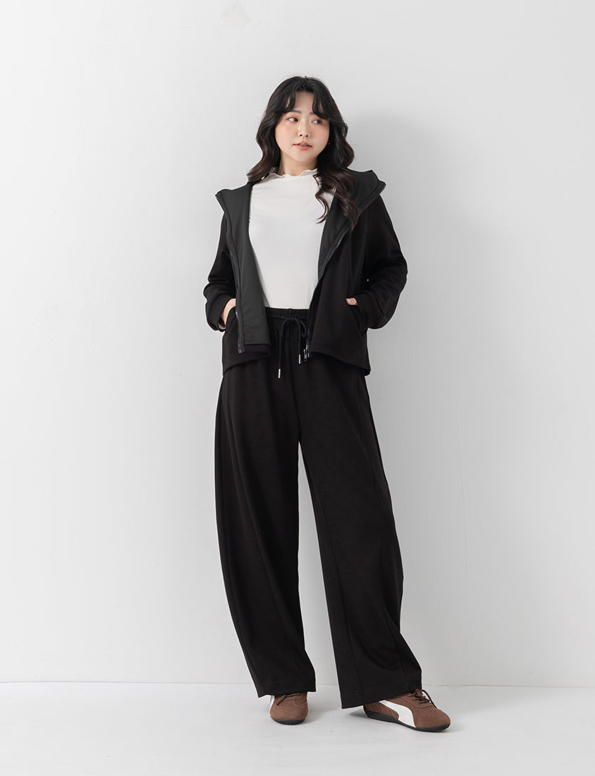 QQ Yogurt Touch Cotton Slimming Curved-Leg Plus Size Pants