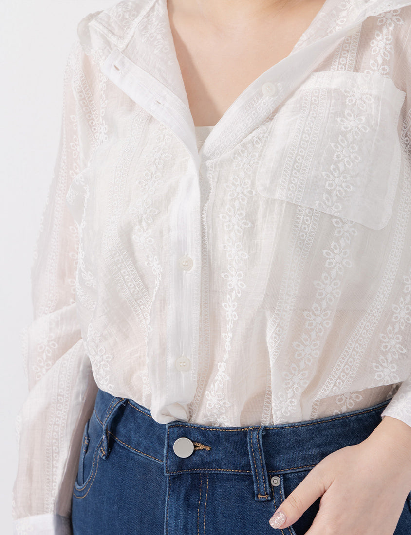 Japanese Style Semi-Sheer Lace Hooded Plus Size Jacket