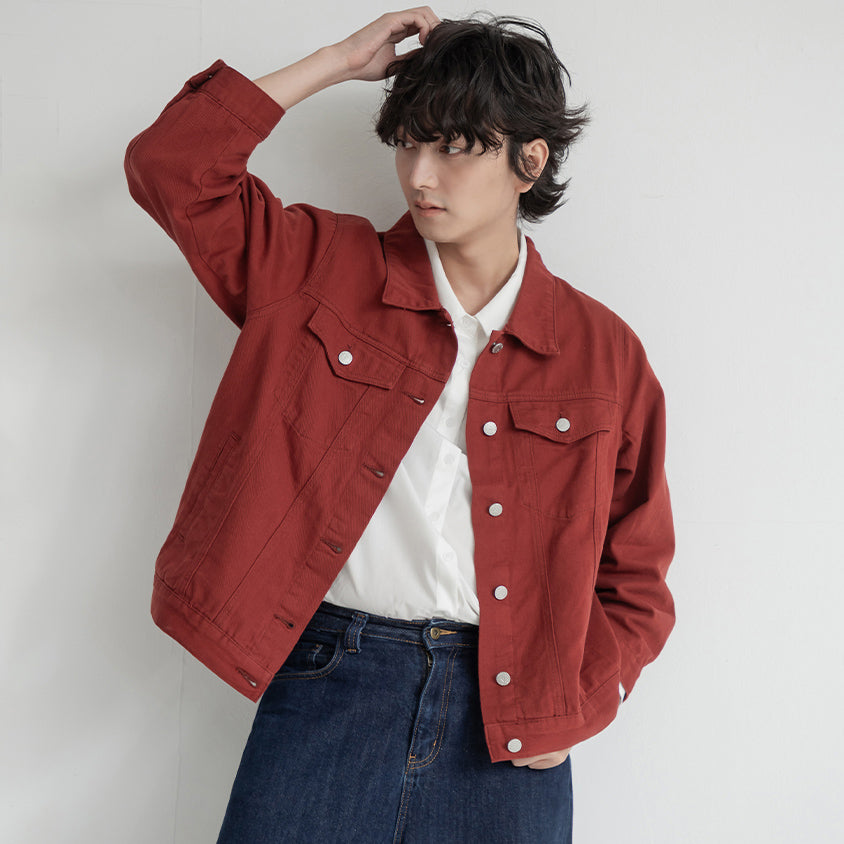Heartbeat Applique Embroidered Oversized Denim Jacket (Unisex)
