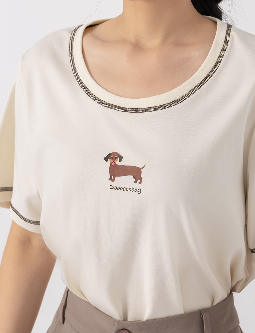 Instant Cooling Dachshund Print Plus Size Tee