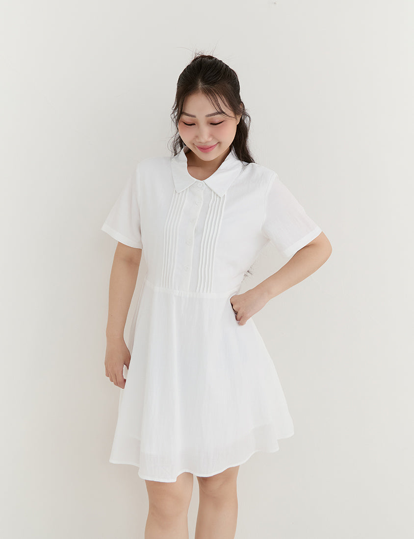 Casual Skin-Friendly Pleated Plus Size Mini Dress