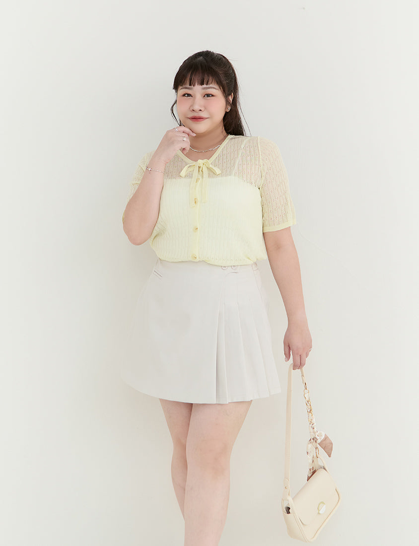 MISS. Lyocell Linen Ribbed Knit Plus Size Cardigan