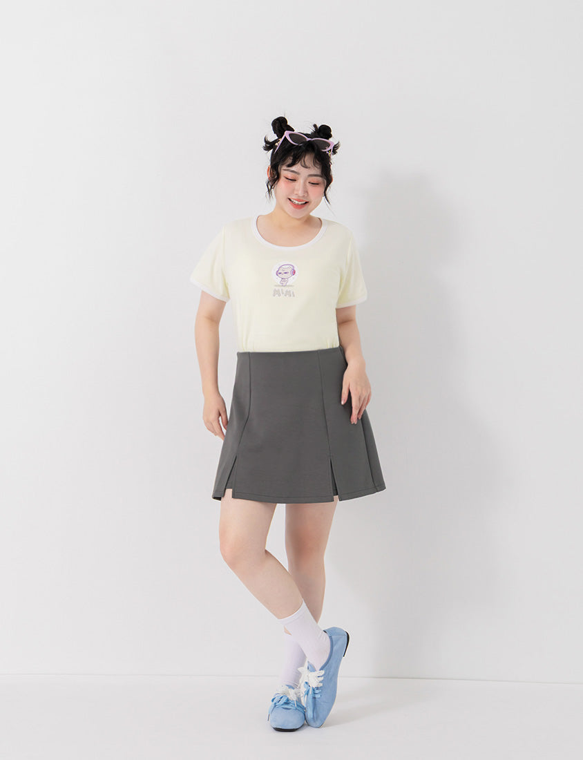 Cloud Cotton A-line Slit Plus Size Skort