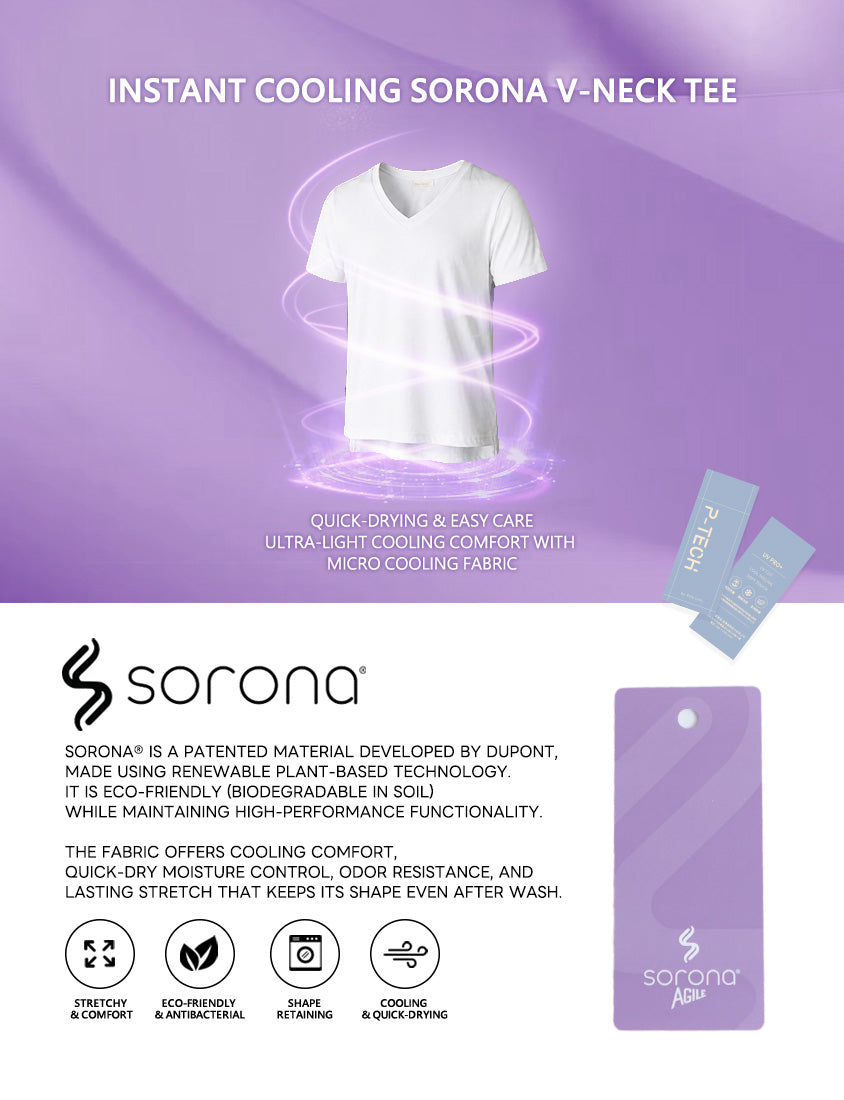 Instant Icy Cooling Sorona Plus Size V-Neck Tee