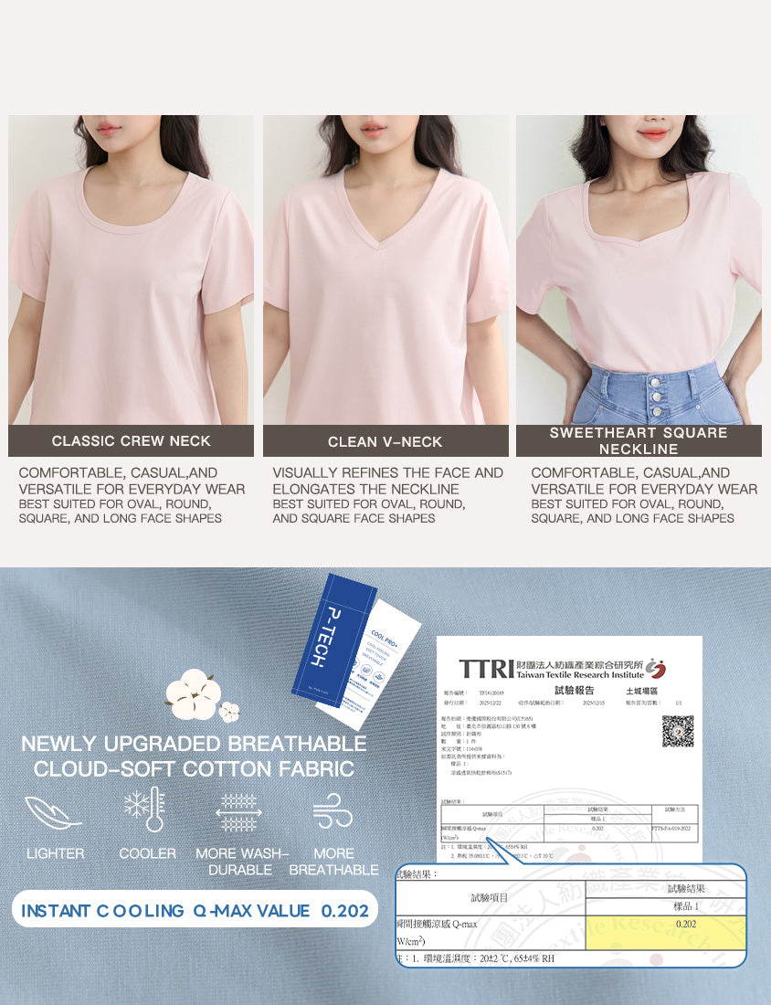 Upgraded 2.0! Sweetheart Neckline Plus Size Slim Tee