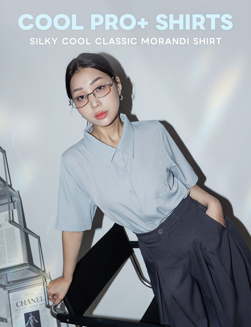 MISS. Silky Cool Classic Morandi Plus Size Shirt
