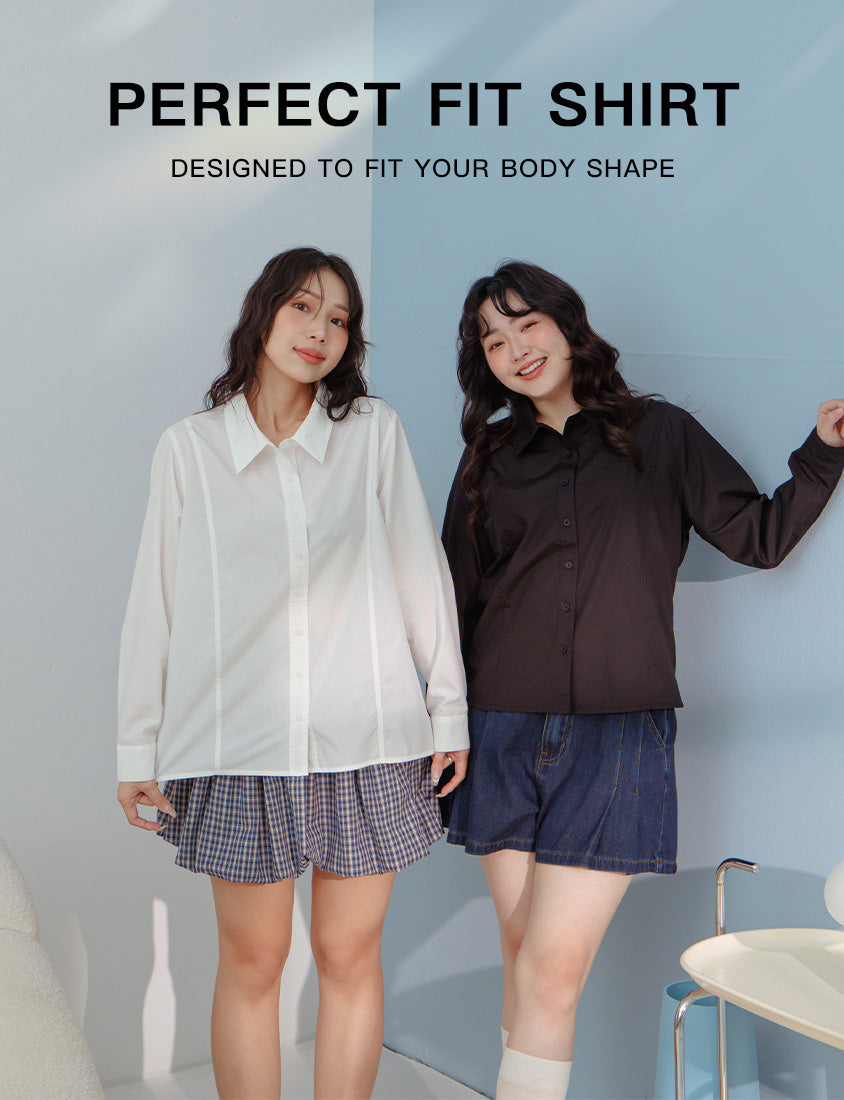 Pear-Shaped Friendly! Perfect Fit Seamed Versatile Plus Size Shirt