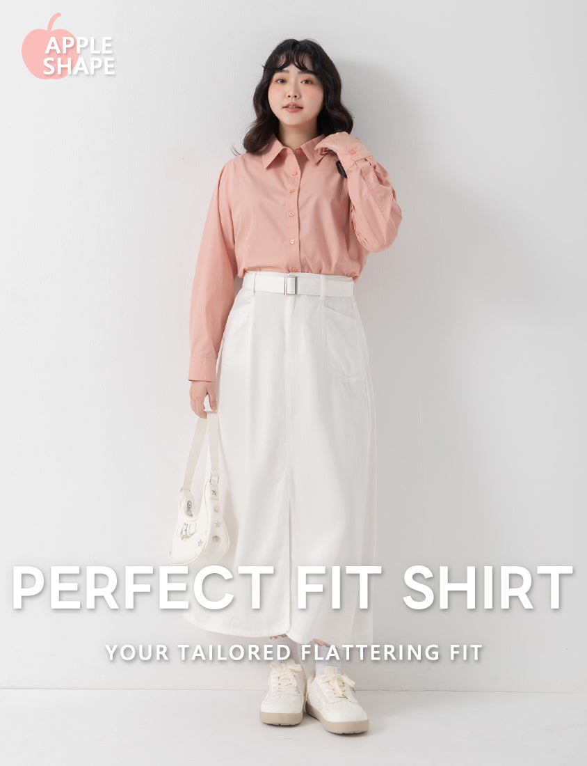 Apple-Shaped Friendly! Perfect Fit Seamed Versatile Plus Size Shirt
