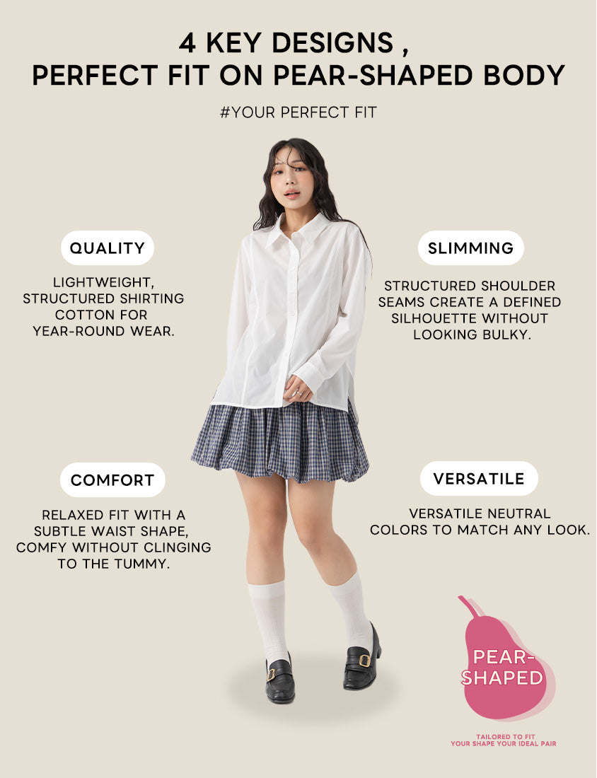 Pear-Shaped Friendly! Perfect Fit Seamed Versatile Plus Size Shirt