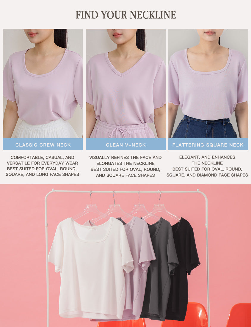 Instant Cooling Cloud Cotton Square Neck Plus Size Tee