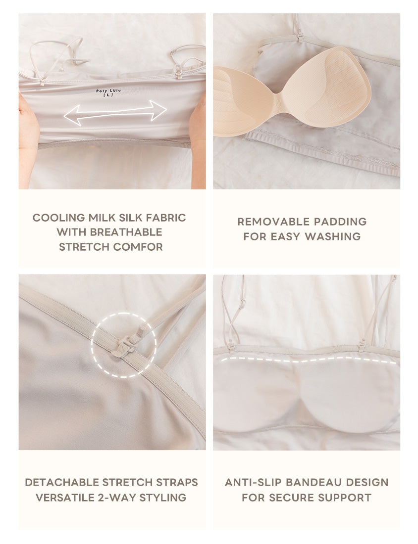 Cooling Skin-Friendly Cropped Bandeau Plus Size Bra Top