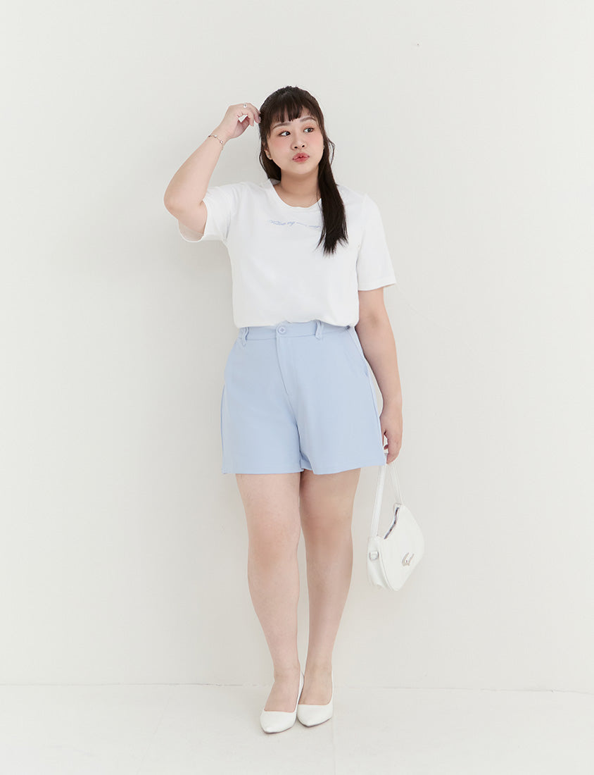 MISS. Elegant Contrast Letter Print Plus Size Tee