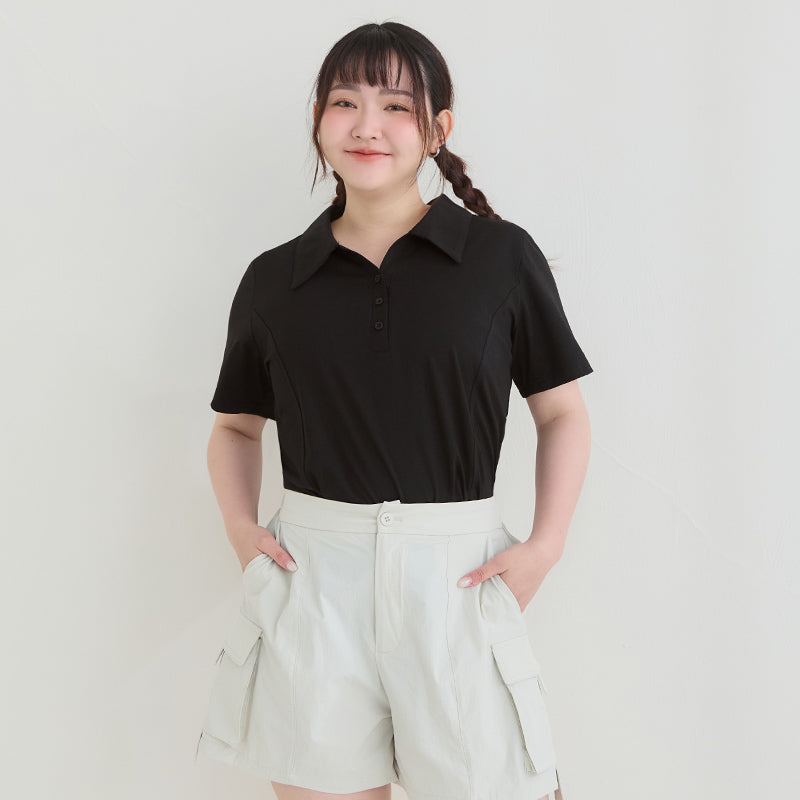 Cooling Slim Fit Polo Plus Size Top