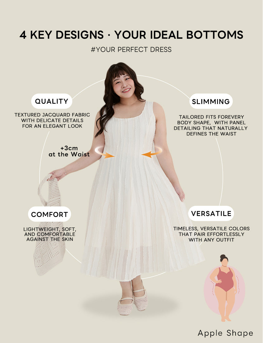 Apple-Shaped Friendly! Perfect Fit Jacquard Elegant Plus Size Maxi Dress