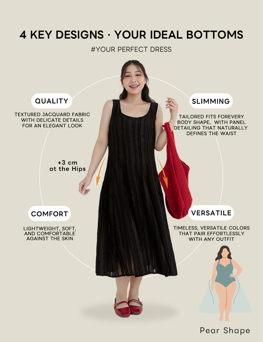 Pear-Shaped Friendly! Perfect Fit Jacquard Elegant Plus Size Maxi Dress