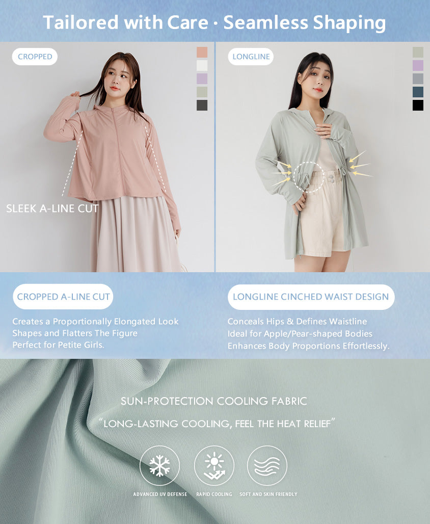 UV PRO+ Cooling Tech Sun Protection Plus Size Longline Jacket