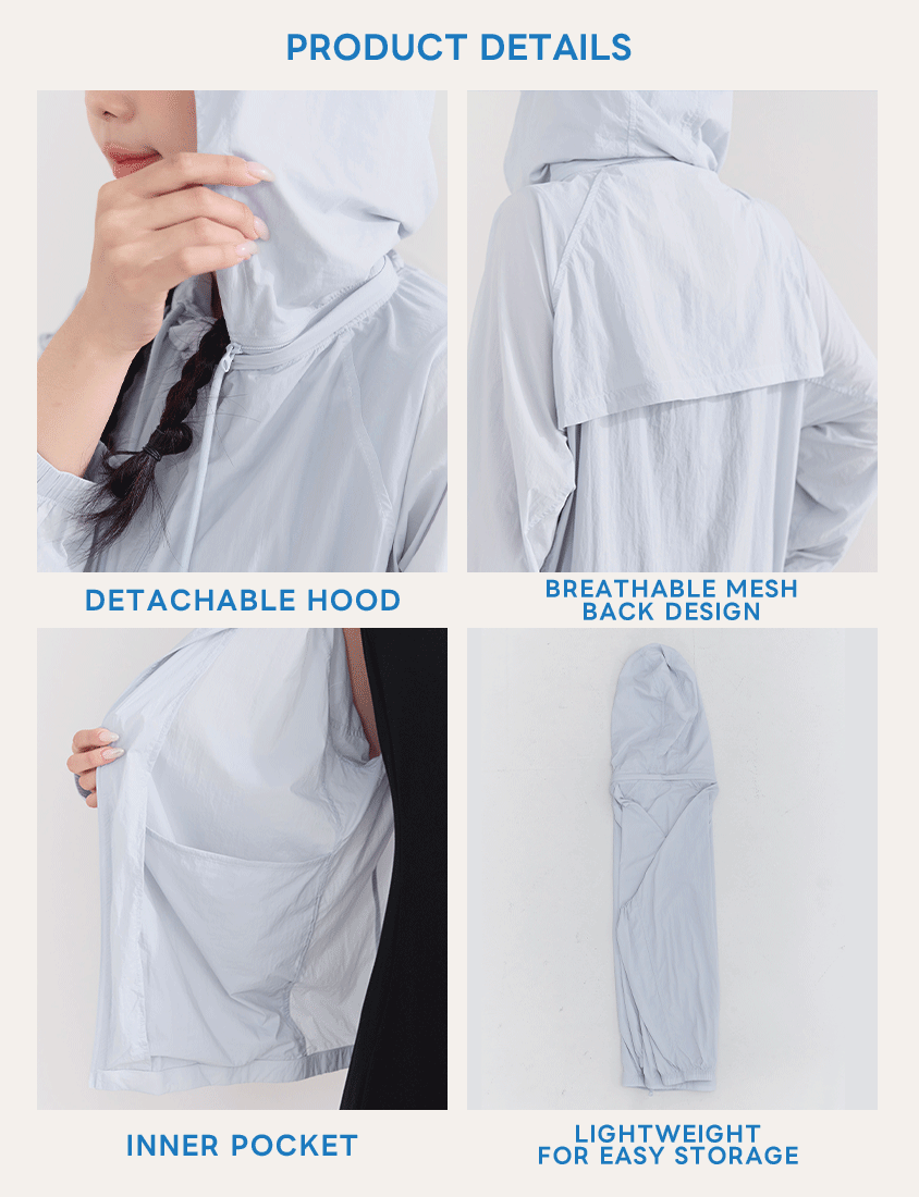 Instant Cooling UV-Protection Oversized Hooded Plus Size Jacket