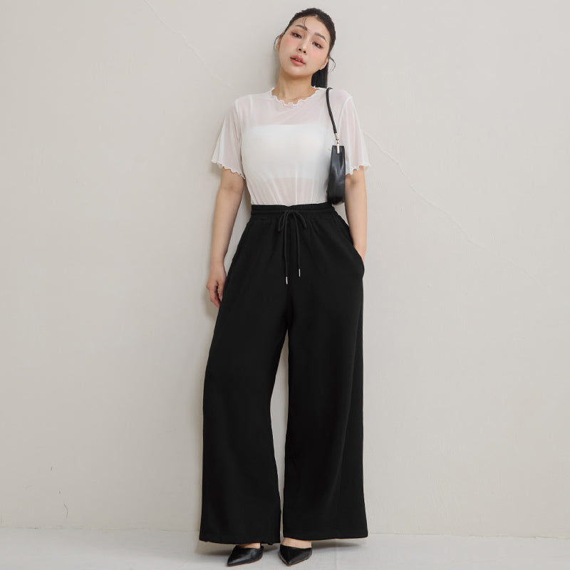Instant Cool Cloud Cotton Slim Plus Size Curved Pants