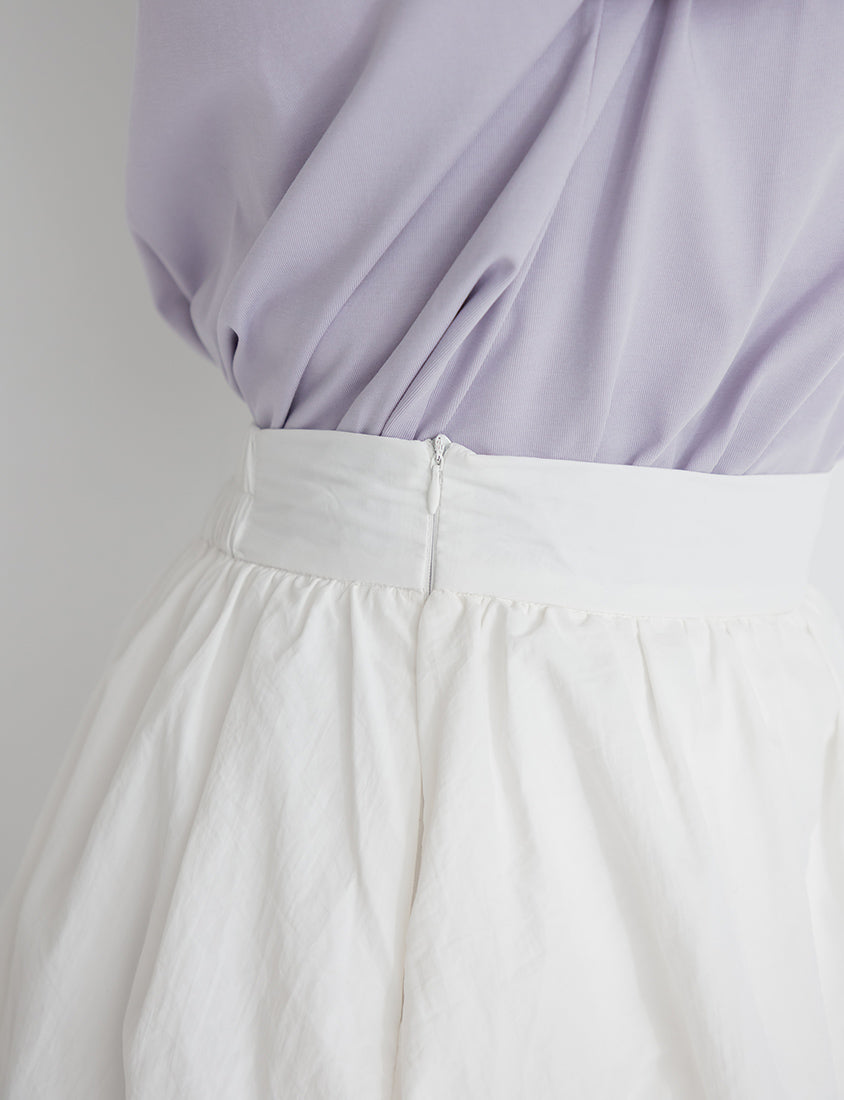Back Elastic Bubble Hem Plus Size Mini Skirt