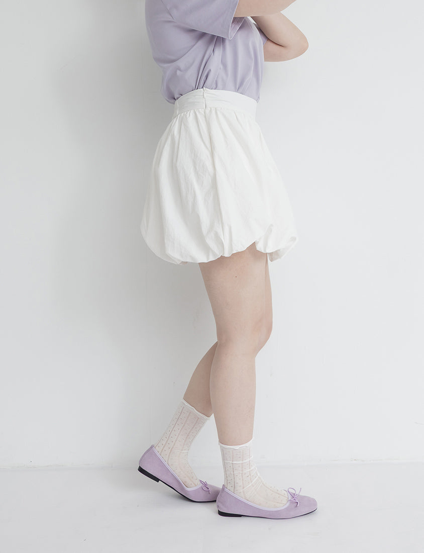 Back Elastic Bubble Hem Plus Size Mini Skirt
