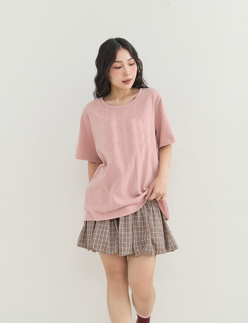 Playful Plaid Balloon Plus Size Mini Skirt