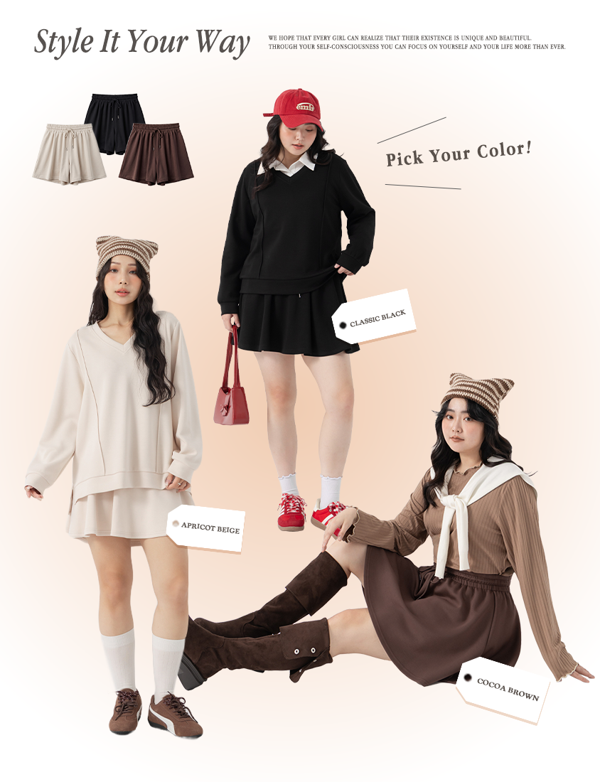 QQ Yogurt Touch Cotton Comfy A-Line Plus Size Mini Skirt