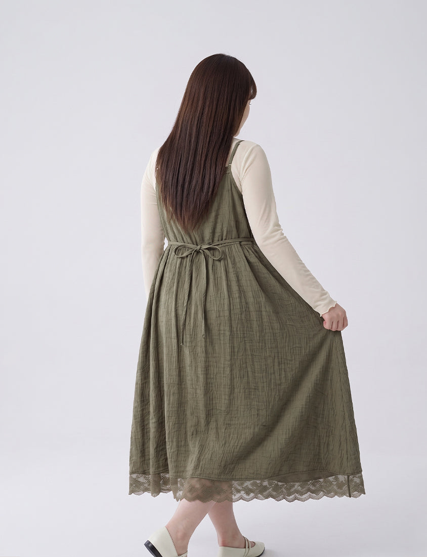 Sweet Lace Textured Plus Size Maxi Dress