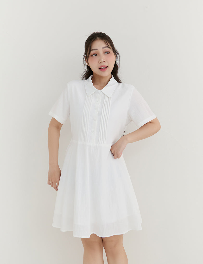 Casual Skin-Friendly Pleated Plus Size Mini Dress