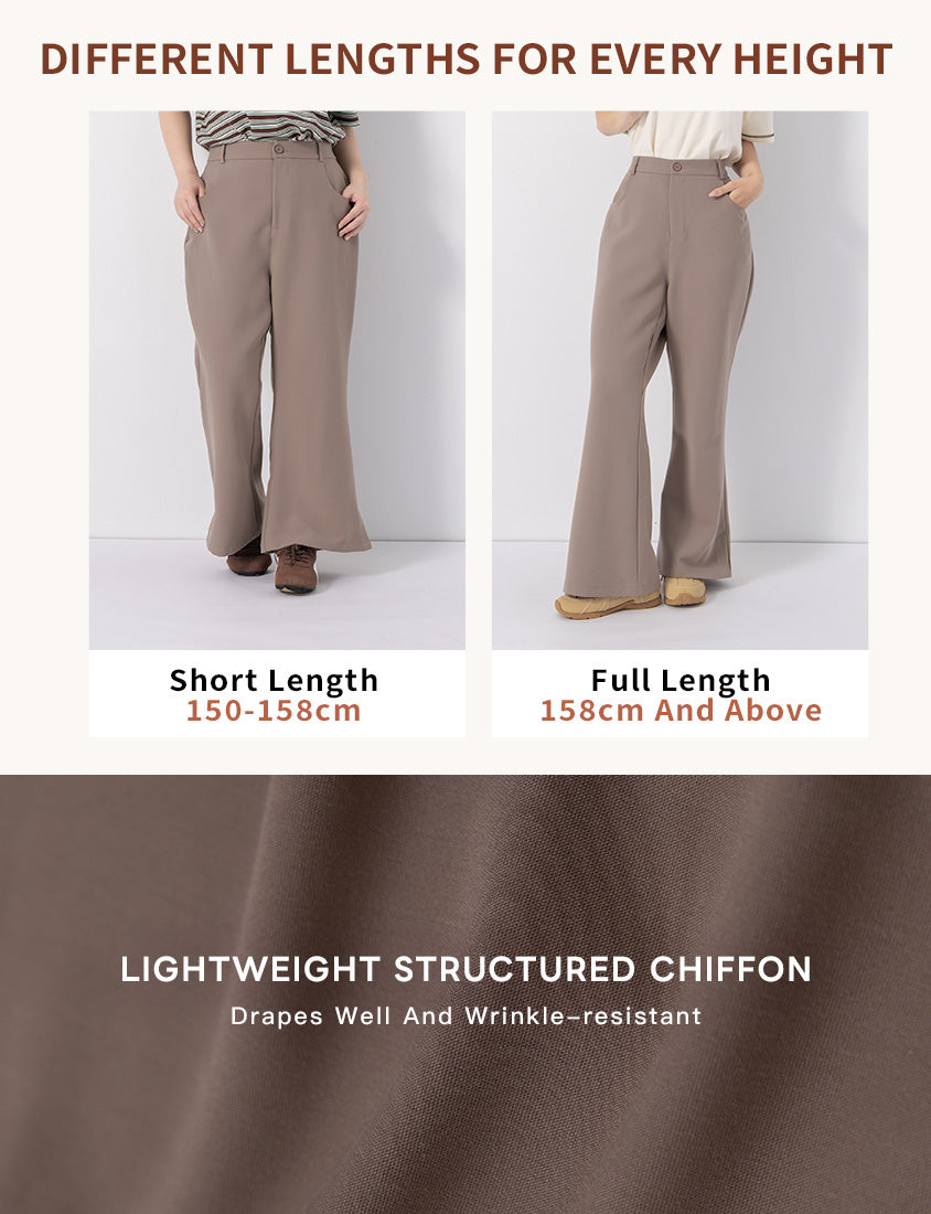 Perfect Proportion Slim Fit Plus Size Flared Trousers (Short)