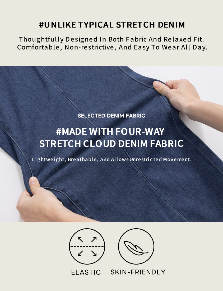 Lightweight Cloud Denim Zero-Restriction Plus Size Jeans (Regular)