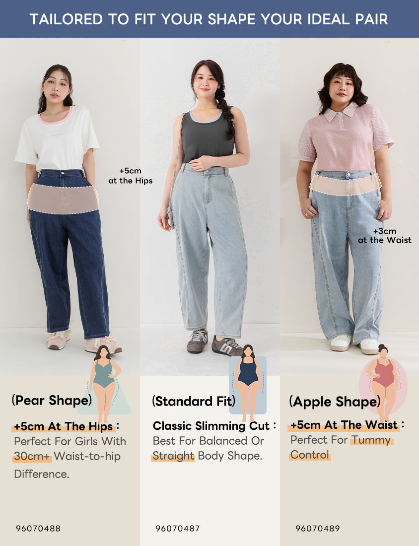 Apple-Shaped Friendly! Perfect Fit Plus Size Curved Leg Jeans