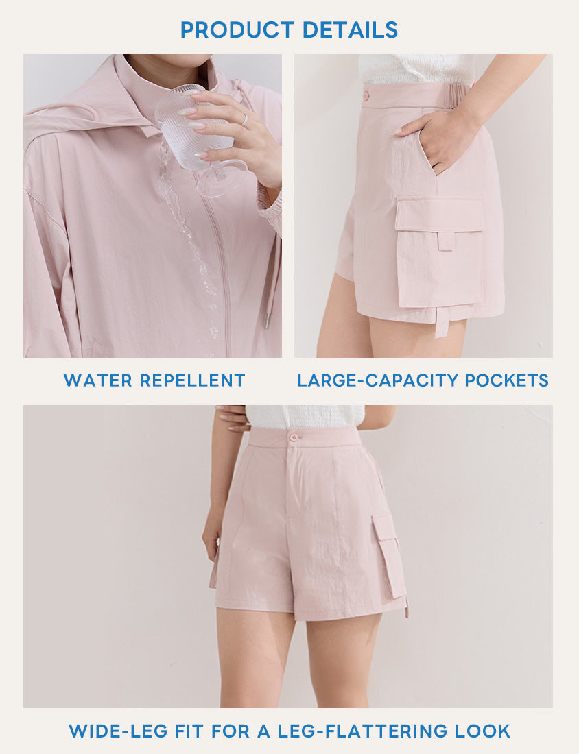 Instant Cooling UV-Protection Stitch Plus Size Utility Shorts