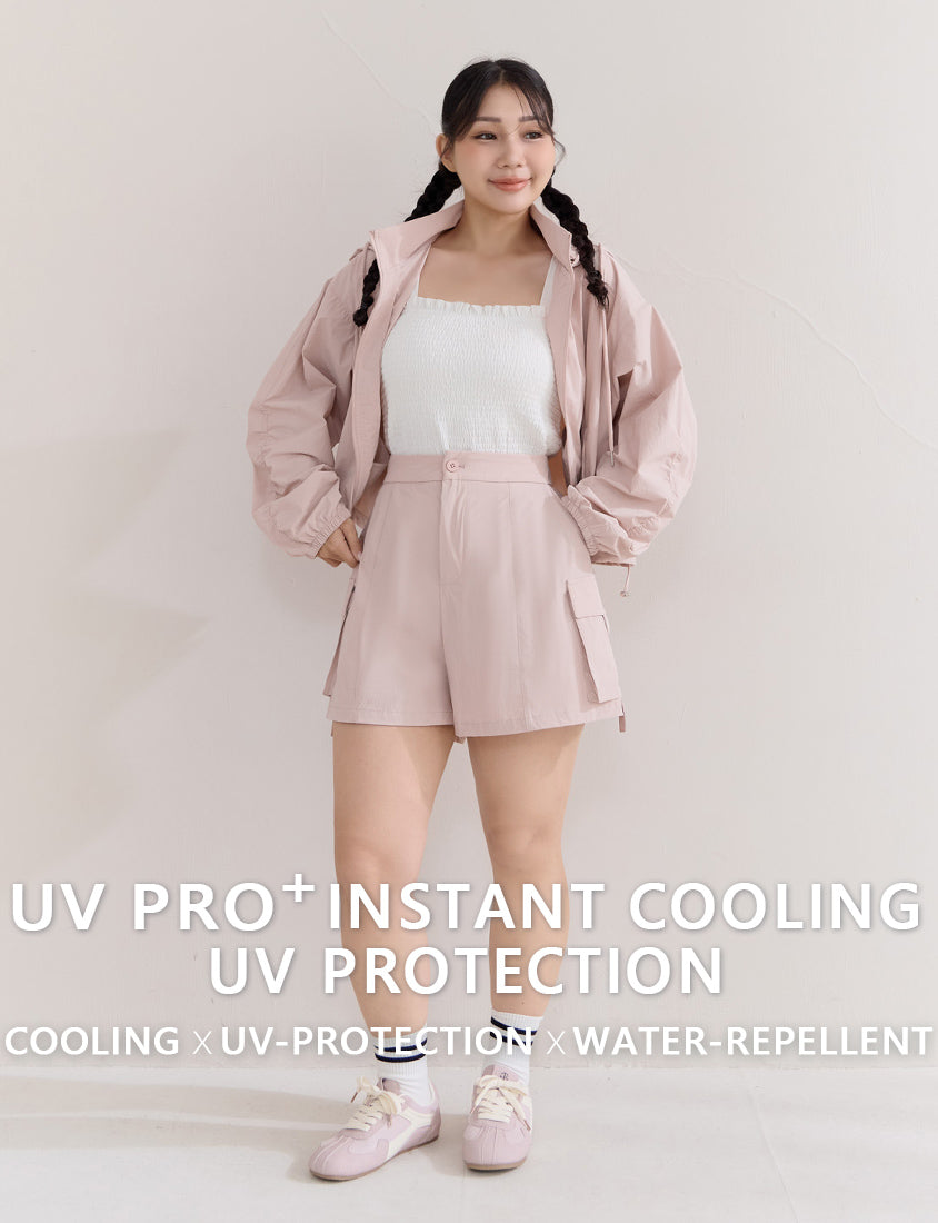 Instant Cooling UV-Protection Stitch Plus Size Utility Shorts
