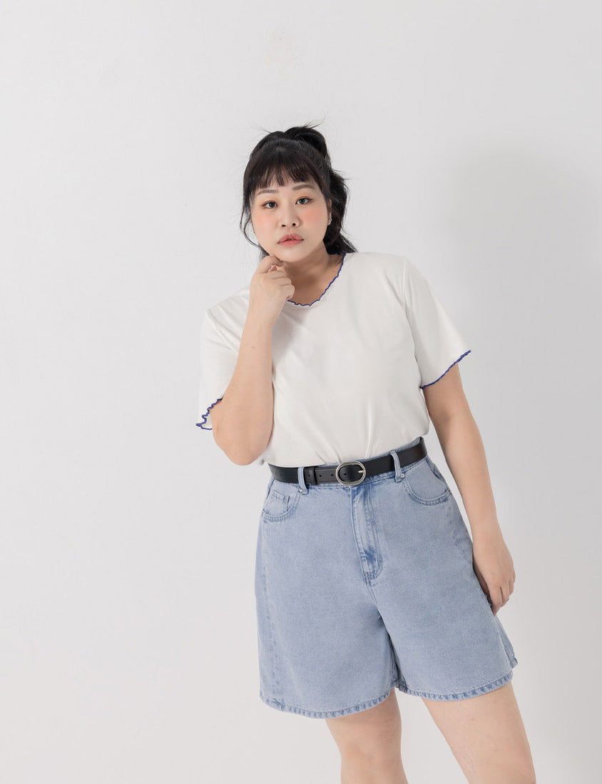 Lyocell Cooling Boyfriend Plus Size Denim Shorts