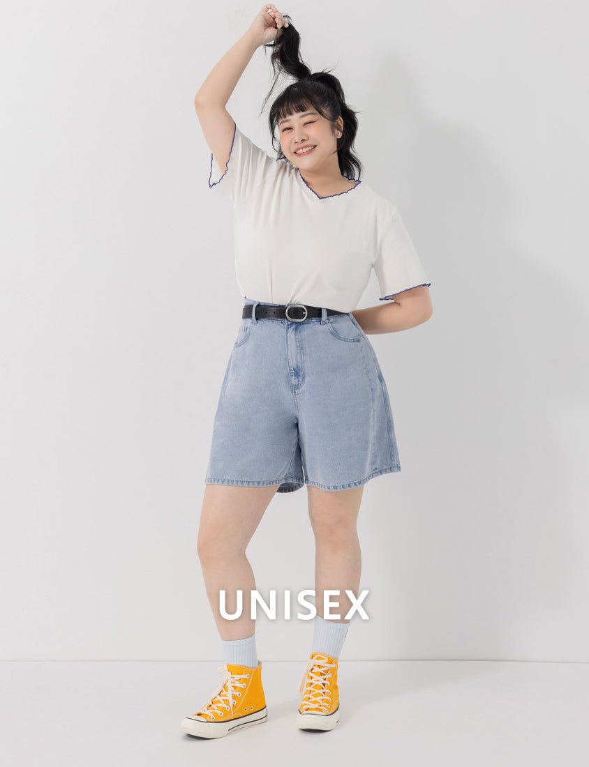 Lyocell Cooling Boyfriend Plus Size Denim Shorts