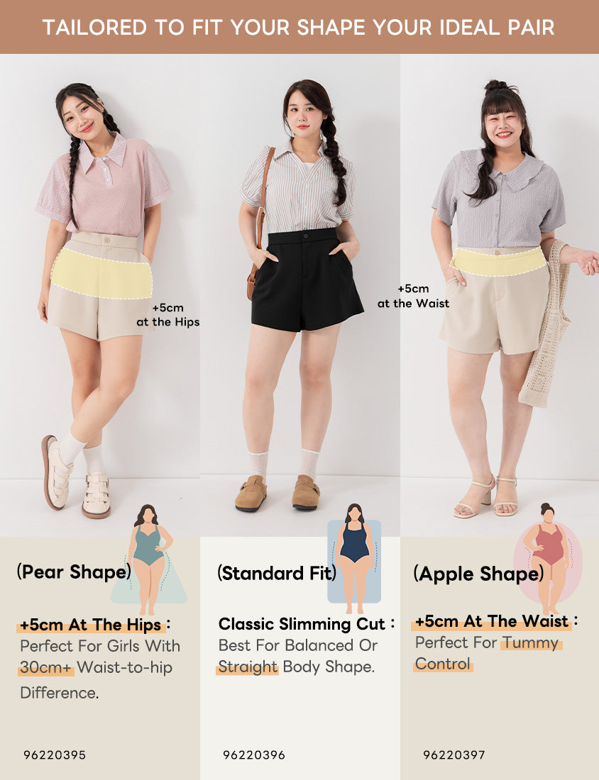 Standard Perfect Fit Structured Cloud Cotton Plus Size Shorts