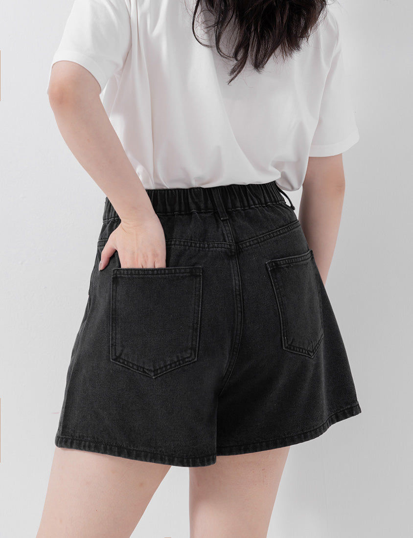 Slim Fit A-Line Wrap Plus Size Denim Skort