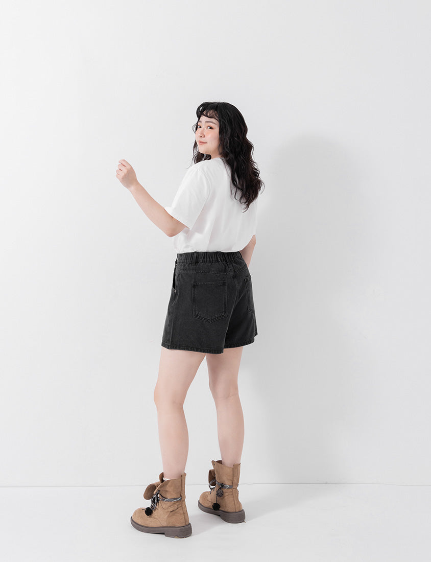 Slim Fit A-Line Wrap Plus Size Denim Skort