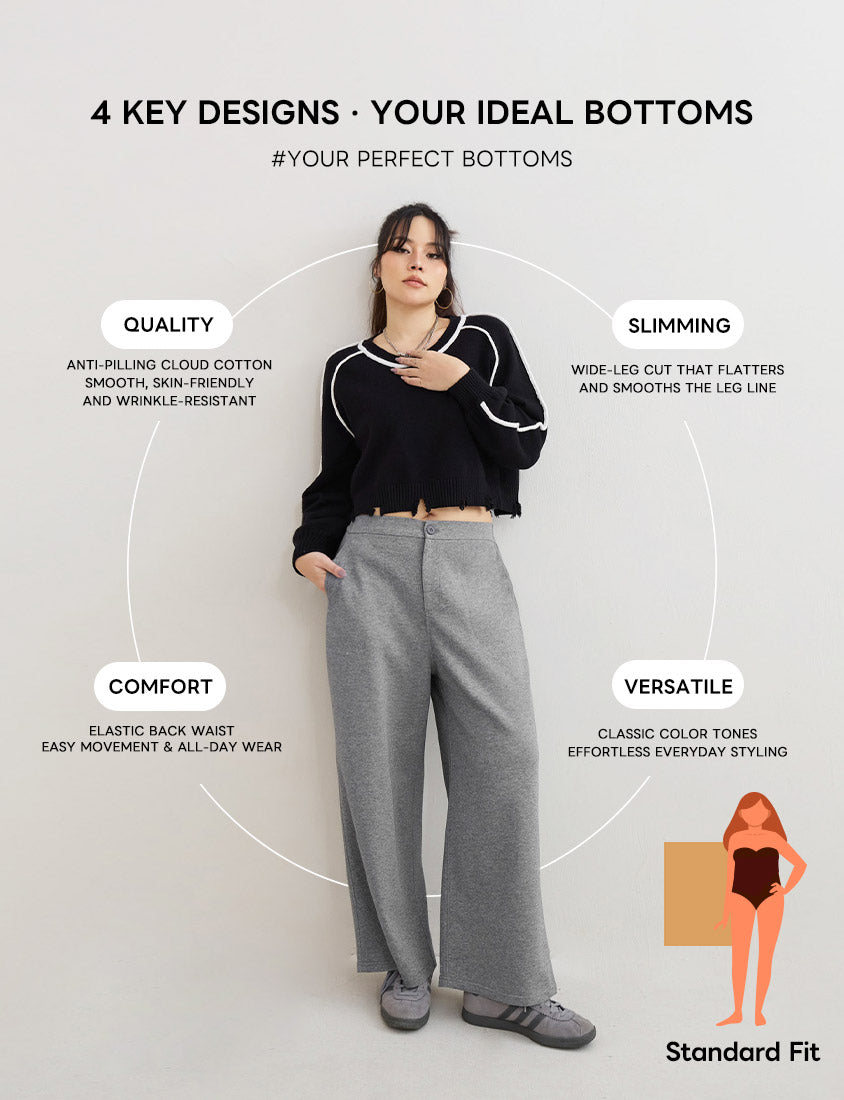 Standard Perfect Fit Anti-Pilling Cloud Cotton Plus Size Long Pants