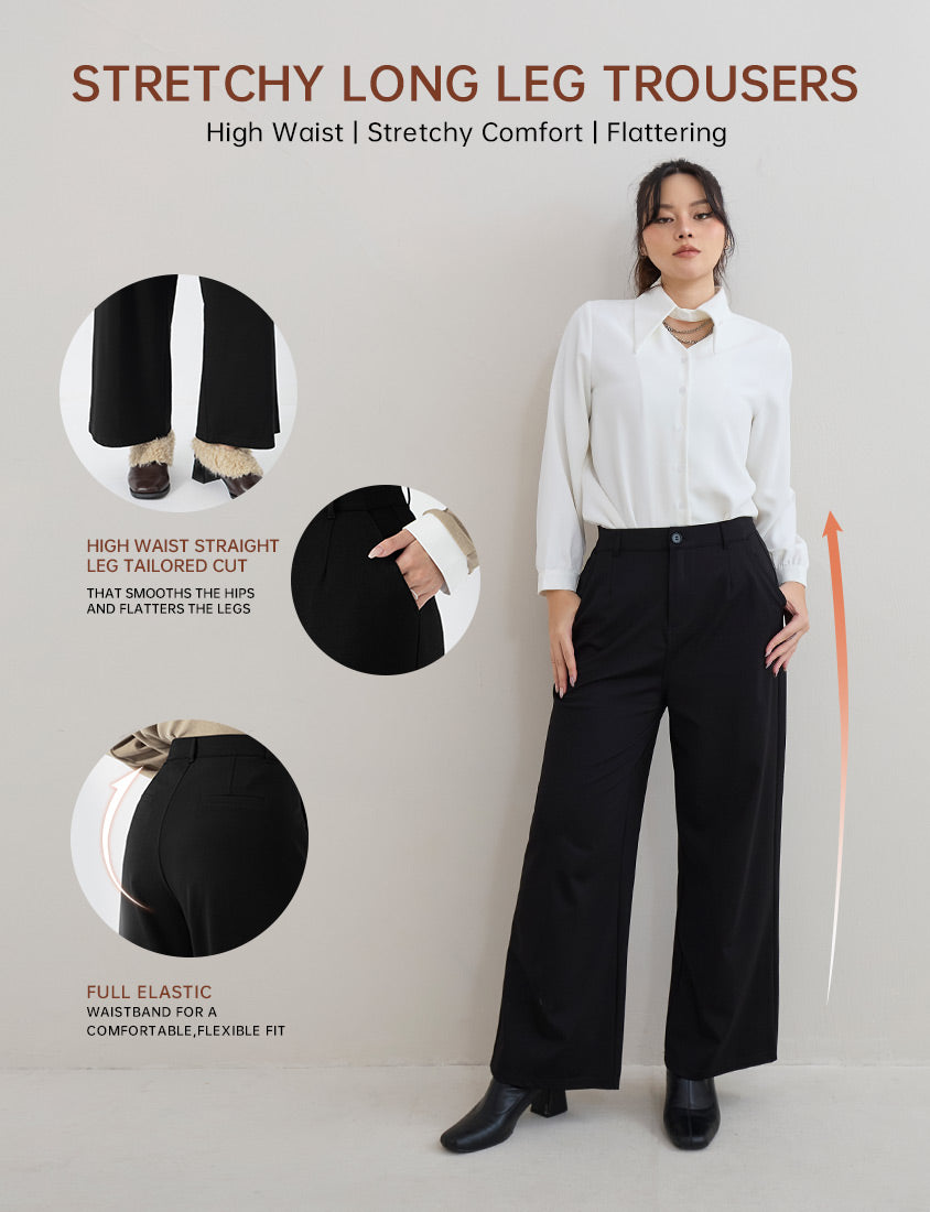 MISS. Stretchy Long Leg Trousers (Long)