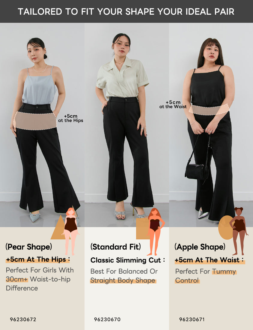 MISS. Standard Perfect Fit Slit Plus Size Flare Tailored Pants